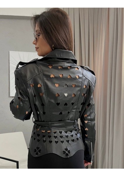 Lazer Kesim Kalpli Tasarım Deri Ceket fırsatları