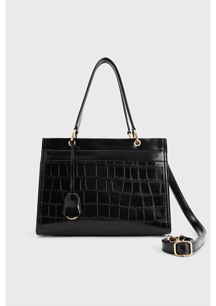 Kroko Desen Çanta Siyah 12145403000