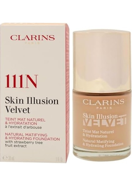 Clarins Skin Illusion Velvet 111N 30 ml Matlaştırıcı Fondöten