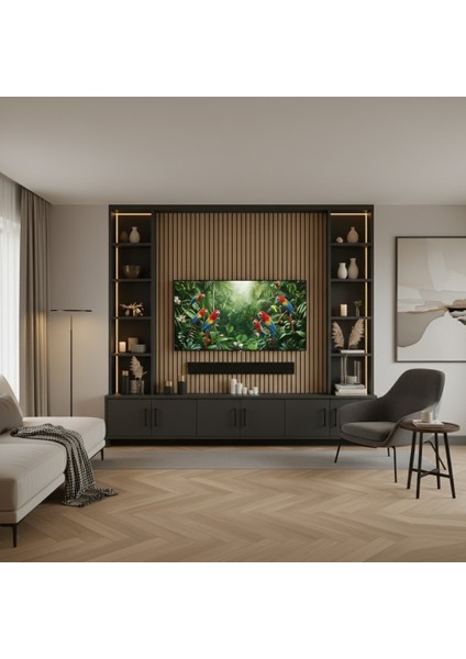 Dark Matter Tv Ünitesi LED Aydınlatmalı • 1. Sınıf Mdf Gövde • Modern Tasarım modelleri