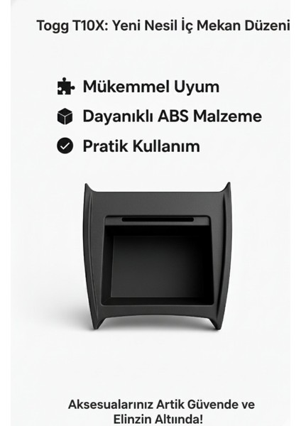 Togg T10X Ön Konsol Ara Saklama Kutusu: Kusursuz Düzen ve Ekstra Fonksiyonellik