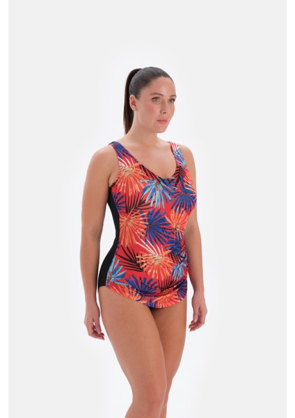 Tropikal Desen Büyük Beden Tek Parça Mayo fiyatları