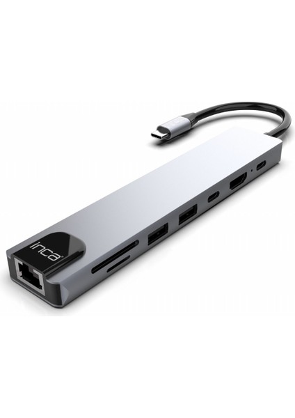 8 In1 4K Ultra Hd Type C USB 3.0 Hub HDMI RJ45 Sdtf Adaptör Çoklayıcı fırsatları