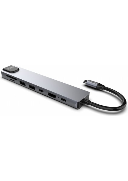 8 In1 4K Ultra Hd Type C USB 3.0 Hub HDMI RJ45 Sdtf Adaptör Çoklayıcı