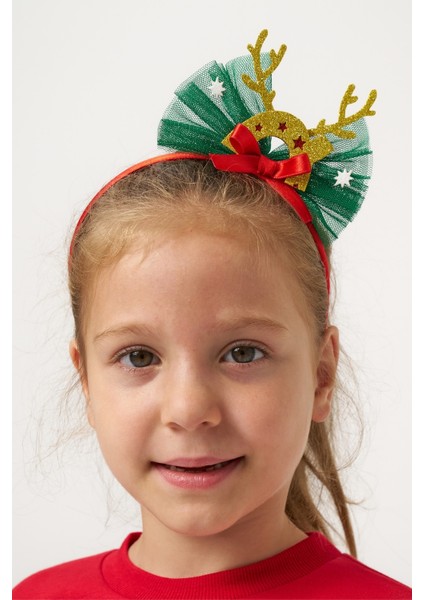 Kırmızı Joy Baskılı Tül Etekli Kız Çocuk Elbise - Fragile