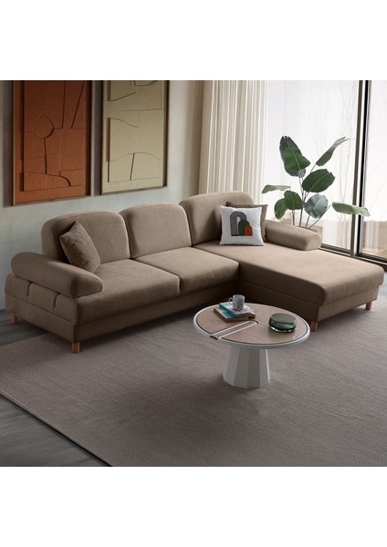 Aries Yataklı Sandıklı Köşe Takımı Kahverengi Sağ Köşe