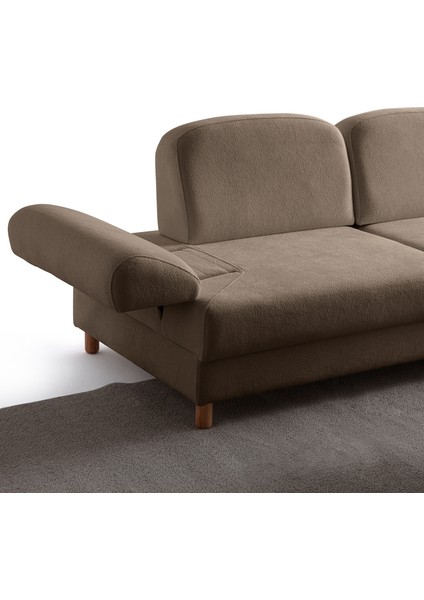 Aries Yataklı Sandıklı Köşe Takımı Kahverengi Sağ Köşe