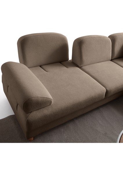 Aries Yataklı Sandıklı Köşe Takımı Kahverengi Sağ Köşe