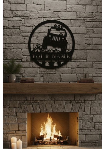 Kişiye Özel Isimli Off Road Arazi Aracı Metal Duvar Dekoru - Macera Garaj Odası Tablosu 45X45 / 60X60 cm