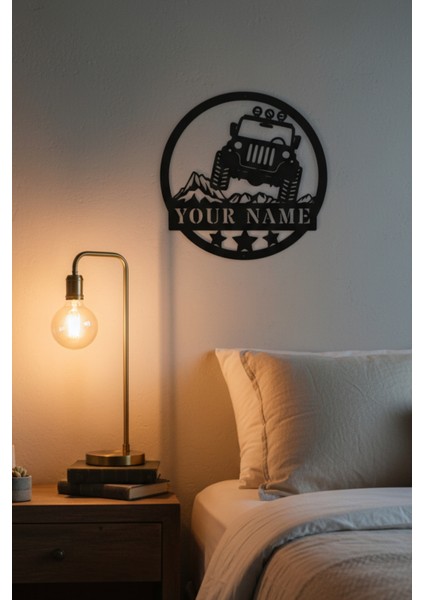 Kişiye Özel Isimli Off Road Arazi Aracı Metal Duvar Dekoru - Macera Garaj Odası Tablosu 45X45 / 60X60 cm modelleri