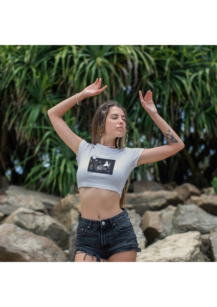 Keith Richards Connecticut 1977 Crop Tişört - Ekru fiyatları