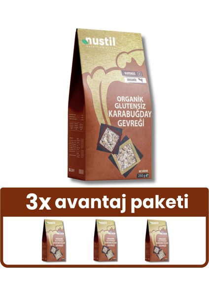Glutensiz Organik Karabuğday Gevreği X3