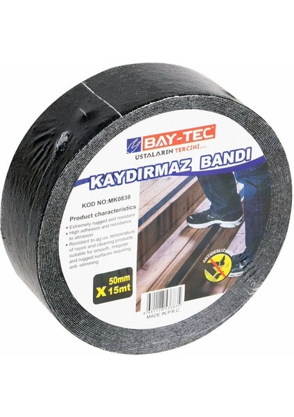 Merdiven Kaydırmaz Bant Siyah 50MM x 15MT MK0836