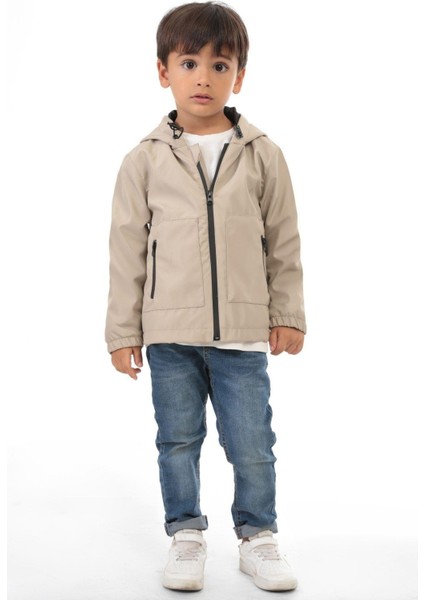 Erkek Çocuk Astarlı Su ve Rüzgar Geçirmez Kapüşonlu Çift Fermuarlı Yağmurluk fiyatları