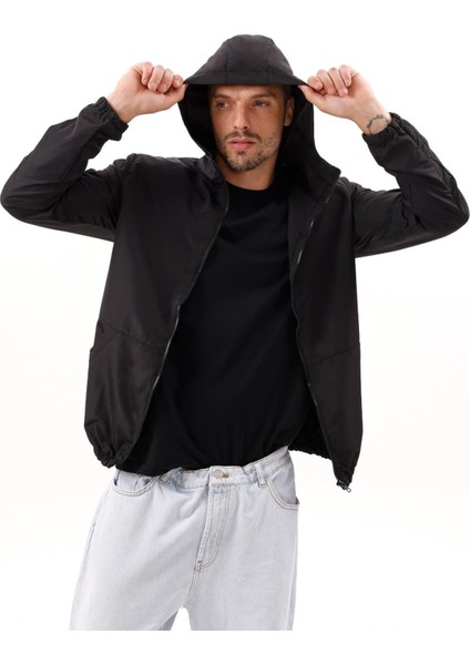 Erkek Kapüşonlu Su ve Rüzgar Geçirmez Astarlı Oversize Yağmurluk fırsatları
