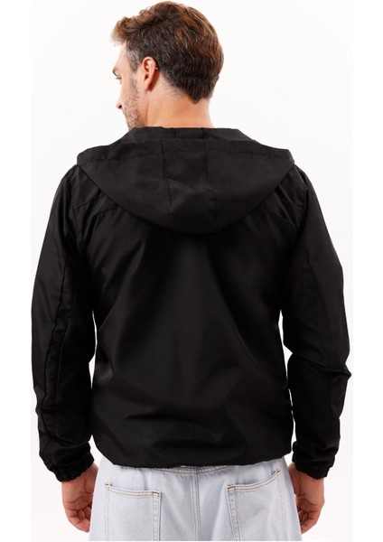 Erkek Kapüşonlu Su ve Rüzgar Geçirmez Astarlı Oversize Yağmurluk