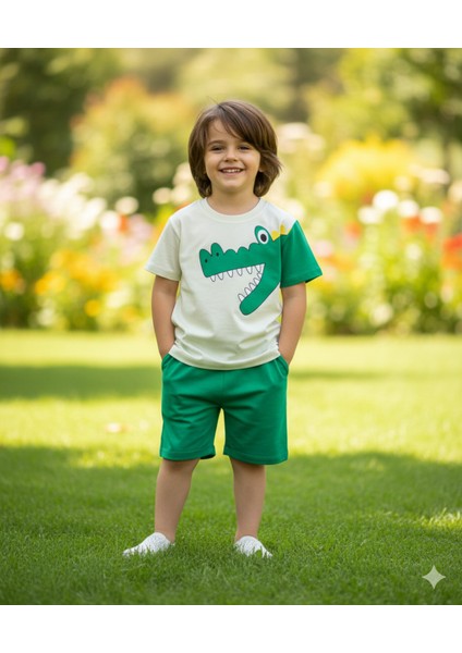 Erkek Çocuk Şortlu Takım, Timsahlı