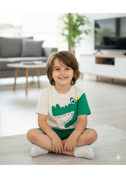 Erkek Çocuk Şortlu Takım, Timsahlı