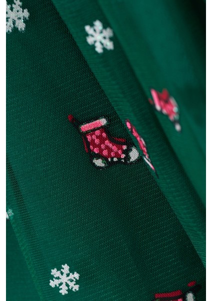 Kırmızı Yılbaşı Temalı Tül Etekli Kız Bebek Elbise - Annabel modelleri