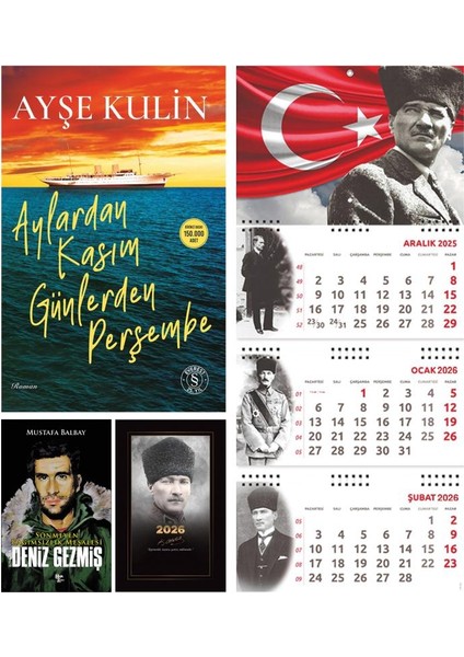 Aylardan Kasım Günlerden Perşembe ve Bitmeyen Deniz Gezmiş - Komutan Ajanda - Ayyıldız Duvar Takvimi