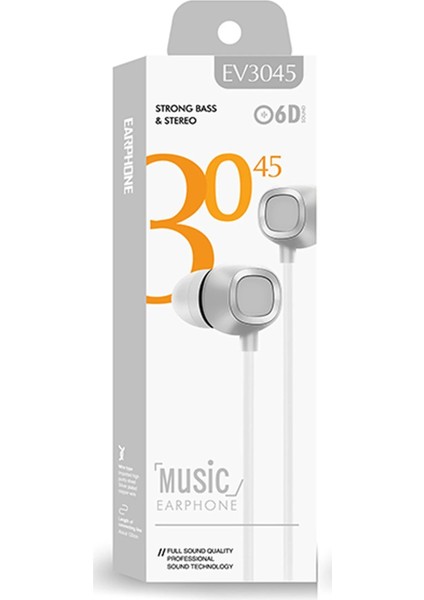 Nrtmsa Karler Bass EV-3045 Kablolu Kulaklık - Beyaz