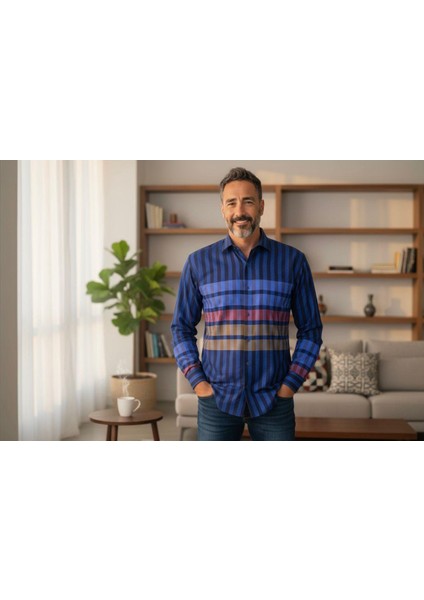 Klasik %100 Cotton Uzun Kollu Terletmeyen Kışlık Flanel Kumaş Kareli Gömlek (Regular Kalıp) modelleri