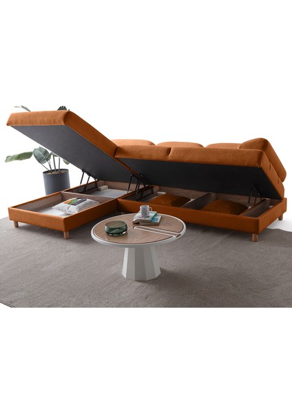 Aries Yataklı Sandıklı Köşe Takımı Turuncu Sol Köşe indirimleri