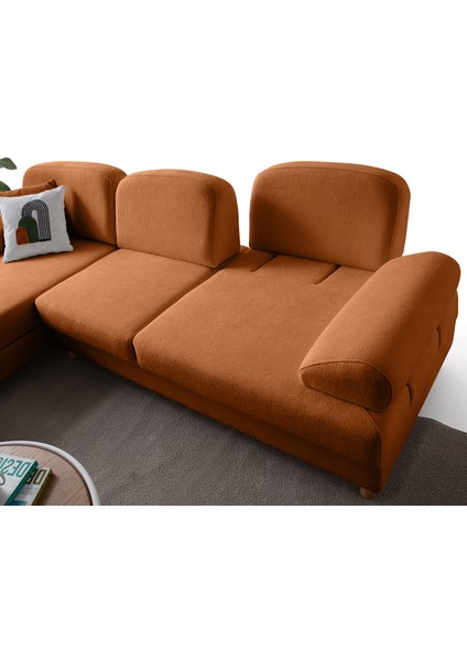 Aries Yataklı Sandıklı Köşe Takımı Turuncu Sol Köşe