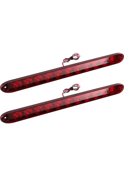 2pcs Kırmızı 15 Inç 11 LED Römork Işık Çubuğu Mühürlü Durdurma Dönüş Parkı Üçüncü 3rd Fren Lambası Kamyon Römorku Kimlik Çubuğu Su Geçirmez (Yurt Dışından)