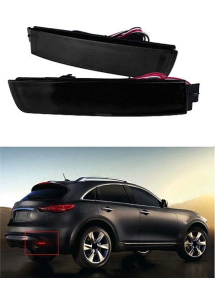 Araba Arka Tampon LED Kuyruk Fren Lambası Yansıtıcı Nissan Juke/murano/infiniti FX35 FX37 FX50 Için Açık Siyah Kabuk (Yurt Dışından) fiyatları