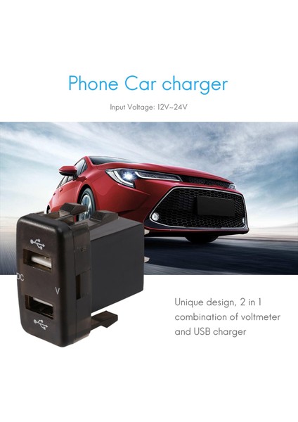 Araba Şarj Cihazı Çift USB Port Şarj Volt Ekran Adaptörü Toyota Mavisi Için Uygun (Yurt Dışından) modelleri