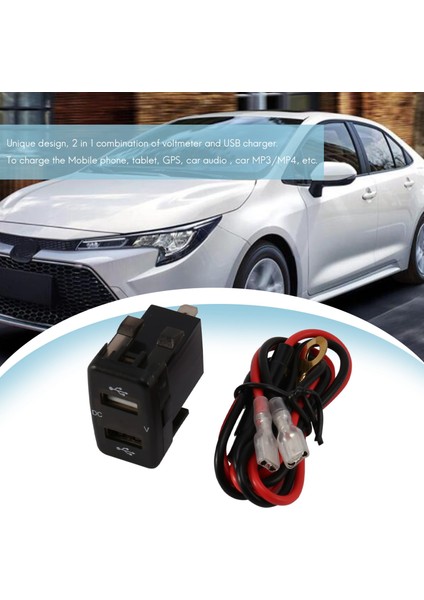Araba Şarj Cihazı Çift USB Port Şarj Volt Ekran Adaptörü Toyota Mavisi Için Uygun (Yurt Dışından) fırsatları