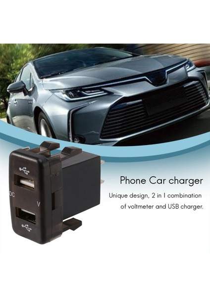 Araba Şarj Cihazı Çift USB Port Şarj Volt Ekran Adaptörü Toyota Mavisi Için Uygun (Yurt Dışından) indirimleri
