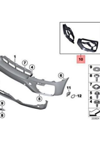 Çift Ön Tampon Sis Farları Kapak Bmw X6 E71 2008-2014 51117210936 51117210935 (Yurt Dışından) modelleri