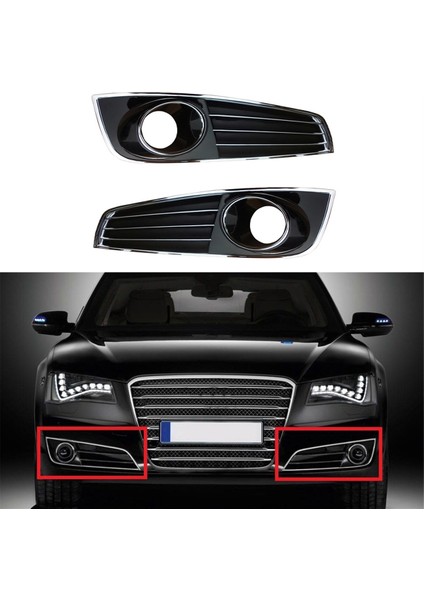Audi A8 D4 2010-2014 Için Sol Ön Tampon Lambası Sis Lamba Çerçevesi Izgarası 4H0807679 (Yurt Dışından) fiyatları