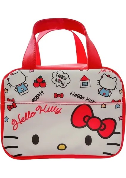 Beslenme Çantası Izoleli Sıcak Soğuk Koruma Hello Kitty Figürlü Kırmızı Beyaz HK06615