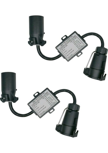 2pcs Usa-Ab Römorku Işık Dönüştürücü Abd 7 Yollu Bıçak Soketine Ab 7 Pimli Yuvarlak Fişe (Yurt Dışından)
