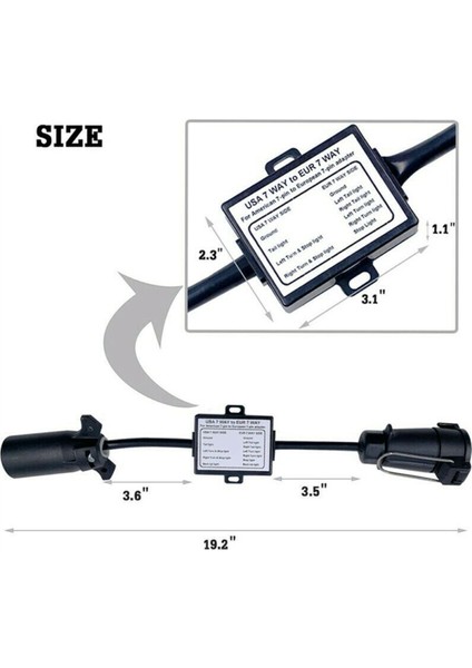 2pcs Usa-Ab Römorku Işık Dönüştürücü Abd 7 Yollu Bıçak Soketine Ab 7 Pimli Yuvarlak Fişe (Yurt Dışından) modelleri