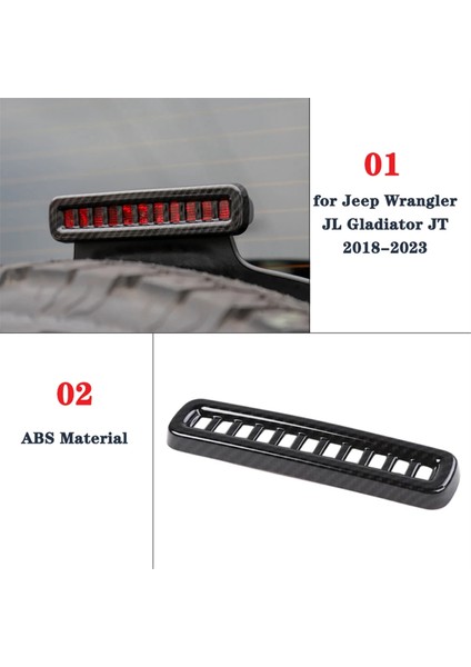 Karbon Fiber Araç Yüksek Fren Işık Lambası Kapak Jeep Wrangler Jl Gladiator Jt 2018-2023 (Yurt Dışından) indirimleri