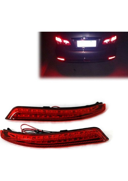 2pcs Araba LED Arka Tampon Reflektörü Işık Freni Nissan Sylphy Için 2009-2011 Wingroad 2006-2014 Almera 2013-2015 (Yurt Dışından) fırsatları