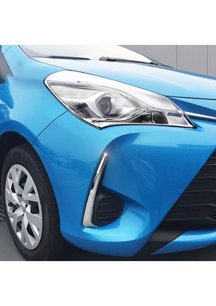 Toyota Yaris Vitz 2017 2018 Tampon Aksesuarları Için Krom Ön Sisli Işık Kapağı Şeridi Trim Araba Styling (Yurt Dışından) fiyatları