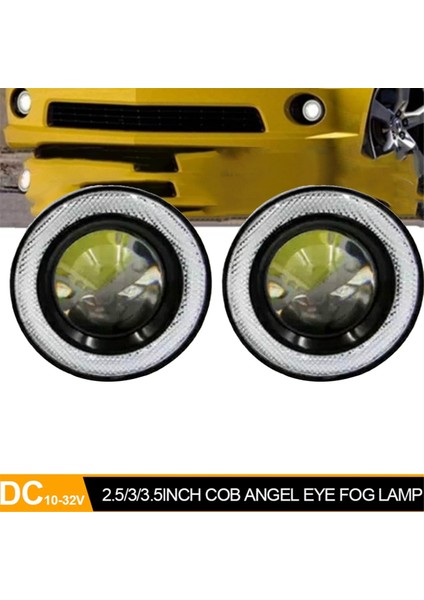 1 Çift 3,5 Inç Araba LED Sis Lambası 12V Cob Angel Gözler Halka Lens 30W Yüksek Parçası Kobu Çip Işık Beyaz Işık (Yurt Dışından) fiyatları