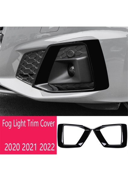 2pcs Parlak Siyah Araba Ön Tampon Sis Hafif Lamba Siyah Trim Kapak Çerçevesi Kapak Kaput Audi A5 S5 2020 2021 2022 (Yurt Dışından) modelleri