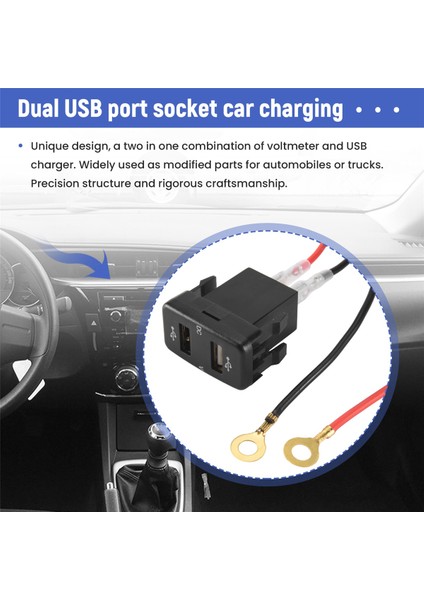 Araba Şarj Cihazı Çift USB Port Şarj Volt Ekran Adaptörü Toyota Green Için Uygun (Yurt Dışından) fırsatları