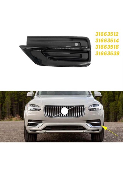Sol Ön Alt Tampon Grilles Trim Kapağı 31663514 Volvo XC90 2019-2022 Sis Işığı Izgarası 31663512 31663518 31663539 (Yurt Dışından) fiyatları