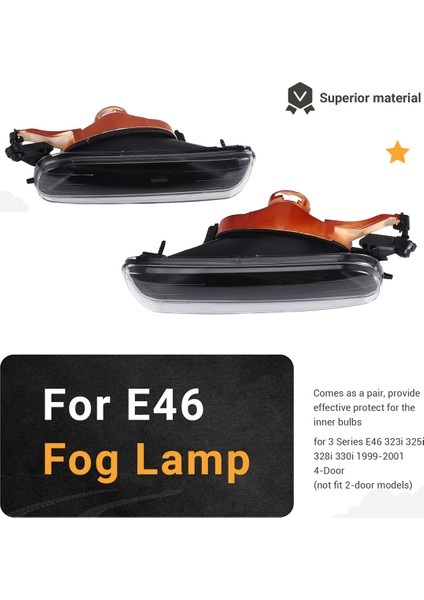 1 Çift Sis Lambası Sol Sağ Sis Farları Sürüş Lambaları Kapak For-Bmw 3 Serisi E46 4 Kapı 1999 2000 2001 LED Araba Günü Işığı (Yurt Dışından) indirimleri