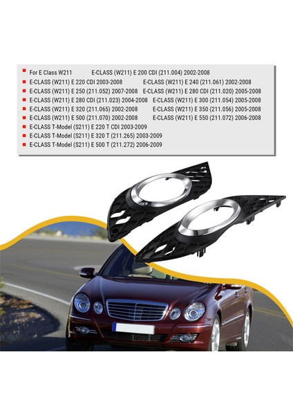 Ön Tampon Sis Far Çerçevesi 2118850522, 2118850622, 211850974, 2118851074 Mercedes Benz E Sınıfı W211 2007-2009 (Yurt Dışından) indirimleri