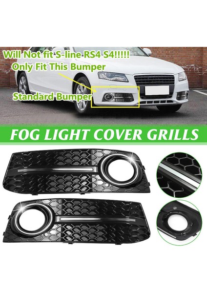 Parlak Siyah Araba Ön Sis Lambası Izgara Kapağı Audi A4 B8 2009-2011 Sis Lambası Petek Izgara Kapağı (Yurt Dışından) fiyatları