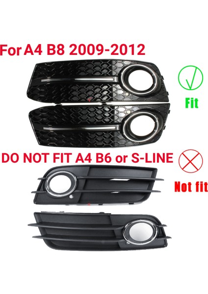Parlak Siyah Araba Ön Sis Lambası Izgara Kapağı Audi A4 B8 2009-2011 Sis Lambası Petek Izgara Kapağı (Yurt Dışından) modelleri