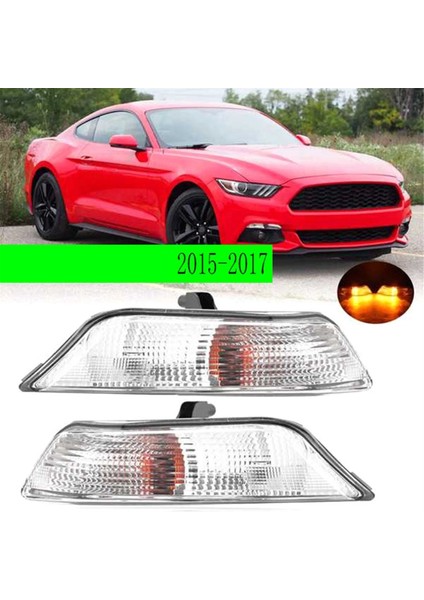 Sol Ön Tampon Sis Lambası Dönüş Sinyali Işıkları Ford Mustang Için Ampullü Köşe Lambası 2015 2016 2017 FR3B-13201-A (Yurt Dışından) indirimleri